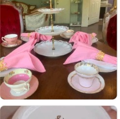 Pink-linen table setting