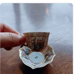 Elegant white and gold teacup